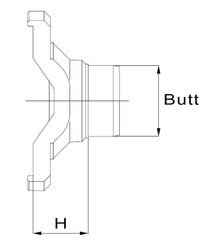 8.5C Series Wing Bearing Mechanical Weld Yoke Butt 88.2mm fits Tube 4.000 x .185
