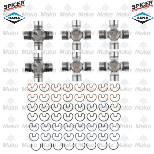 Jeep Driveshaft Kit SIX Spicer Universal Joints 5-260X (2) 5-1310X (4) SPL1026JK