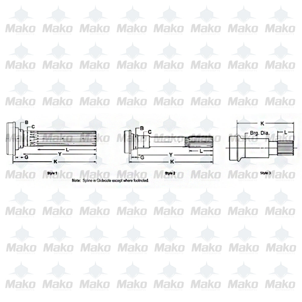 Spicer 2-40-01918 Driveshaft Stub Shaft 1310-1410 Series for 3.500 x .065 Tubing