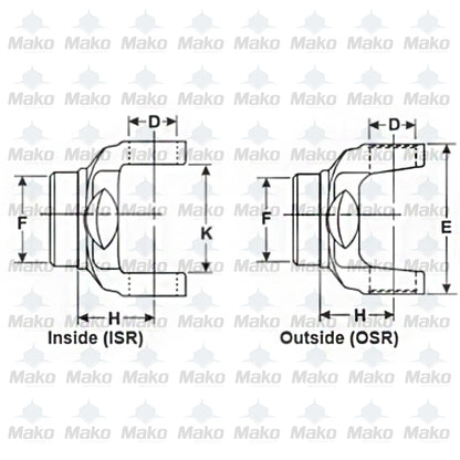 2-28-417 Driveshaft Tube Weld Yoke 1310 Series fits Tube Dia 2.000" x .065"