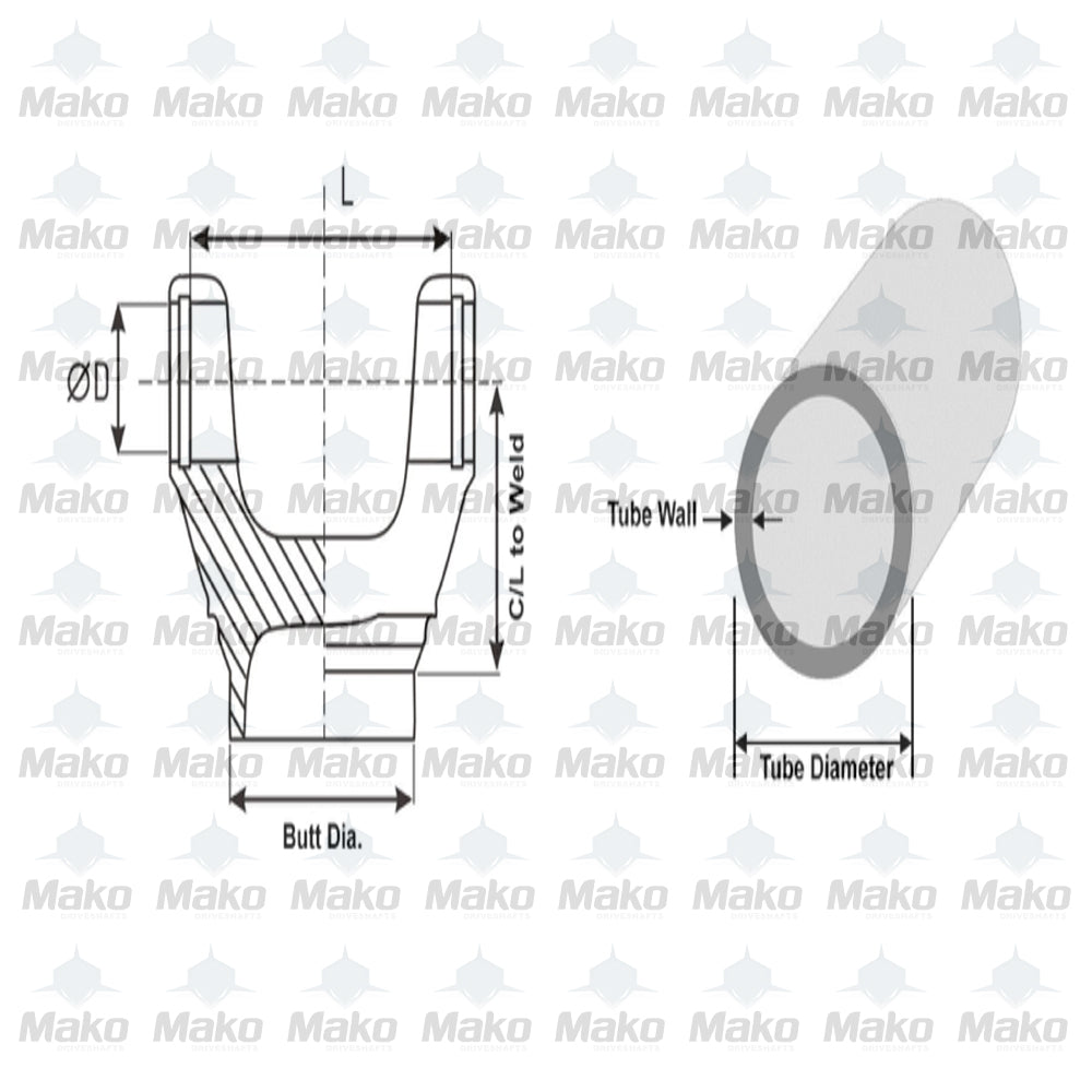 Spicer 2-28-1617 Driveshaft Tube Weld Yoke 1310 Series for Tube Dia 2.750"x.083