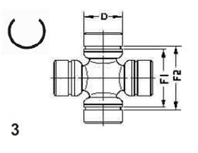 Rear U-Joint fits 2005-2007 Toyota Sequoia 5-3221X Inside Snap Rings 5-1511