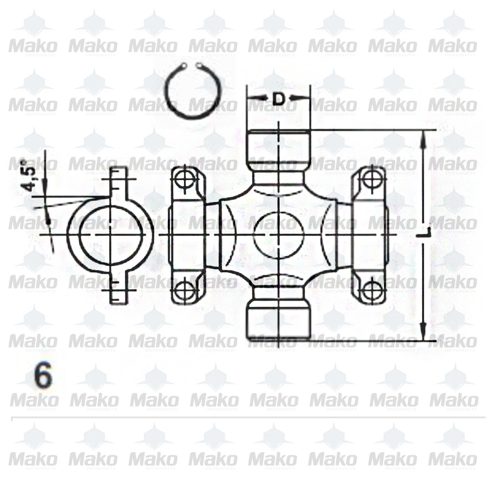 35-RPL20X Spicer Freightliner Driveshaft Universal Joint RPL20 Series