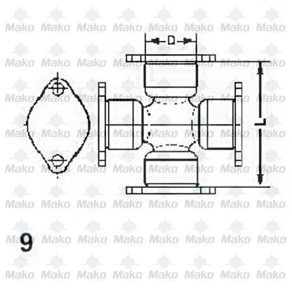 Genuine Meritor CP280X (5-280X) 1710 Series Driveline Universal Joint Assembly