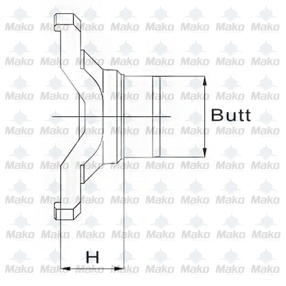 7C Series Mechanical Weld Yoke for Tube Diameter 3.500 x .120 Butt 3.270"