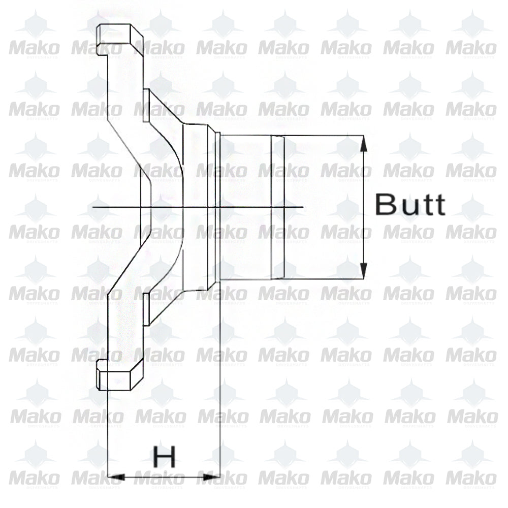 7C Series Mechanical Weld Yoke for Tube Diameter 3.465" x .157" Butt  3.160"