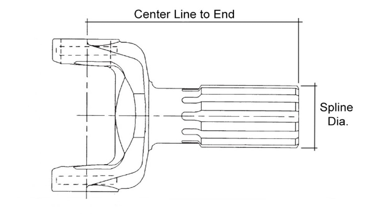 CP20 RPL20 Mechanical Yoke Shaft 2.500" x 16 C/L to End: 15.20"